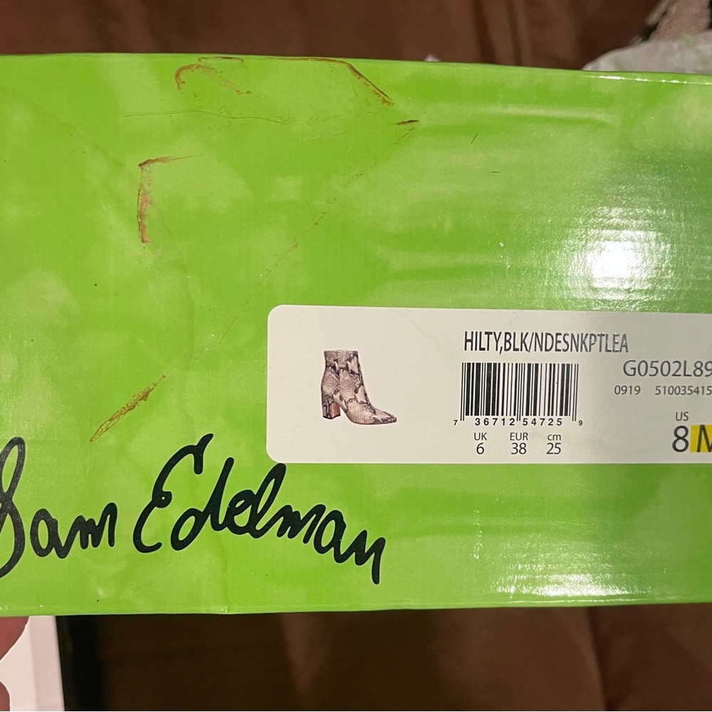 Sam Edelman Snakeskin Pattern Ankle Booties - Picture 2 of 5